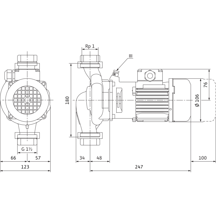 Циркуляционный насос с сухим ротором в исполнении Inline с фланцевым соединением Wilo VeroLine-IPL 25/80-0,12/2