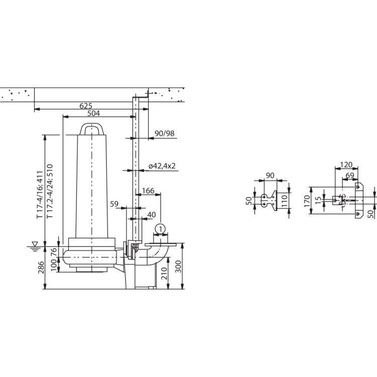 Фекальный насос Wilo EMU FA 08.64-258E + T 17.2-4/24HEx