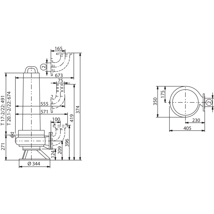 Фекальный насос Wilo EMU FA 08.66-180W +T 20.1-2/22GEx