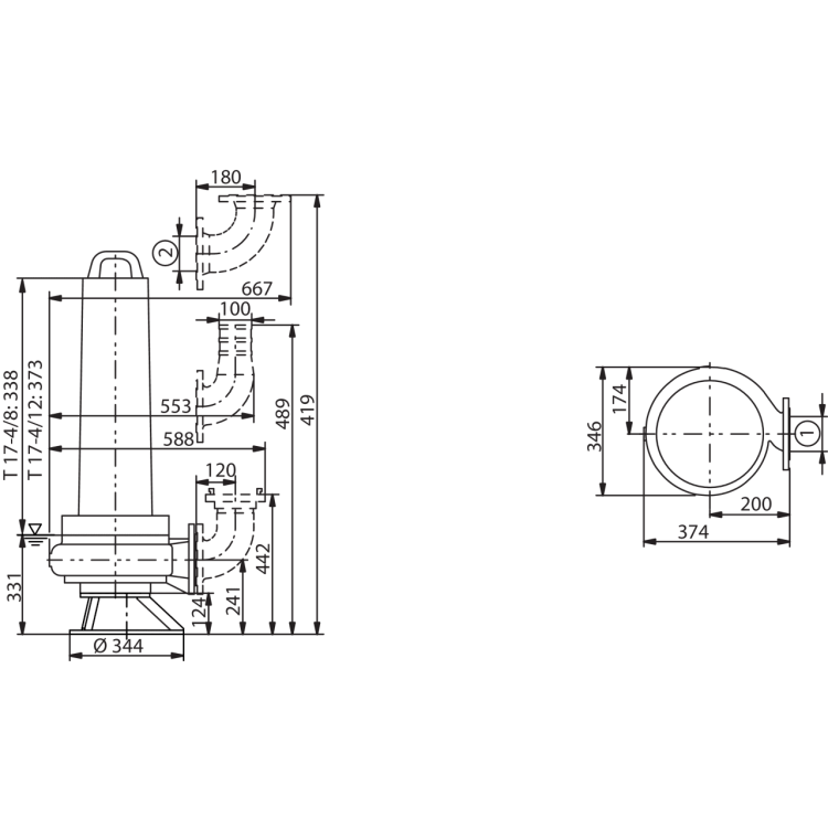 Фекальный насос Wilo EMU FA 10.22-170W + T 17-4/8HEx