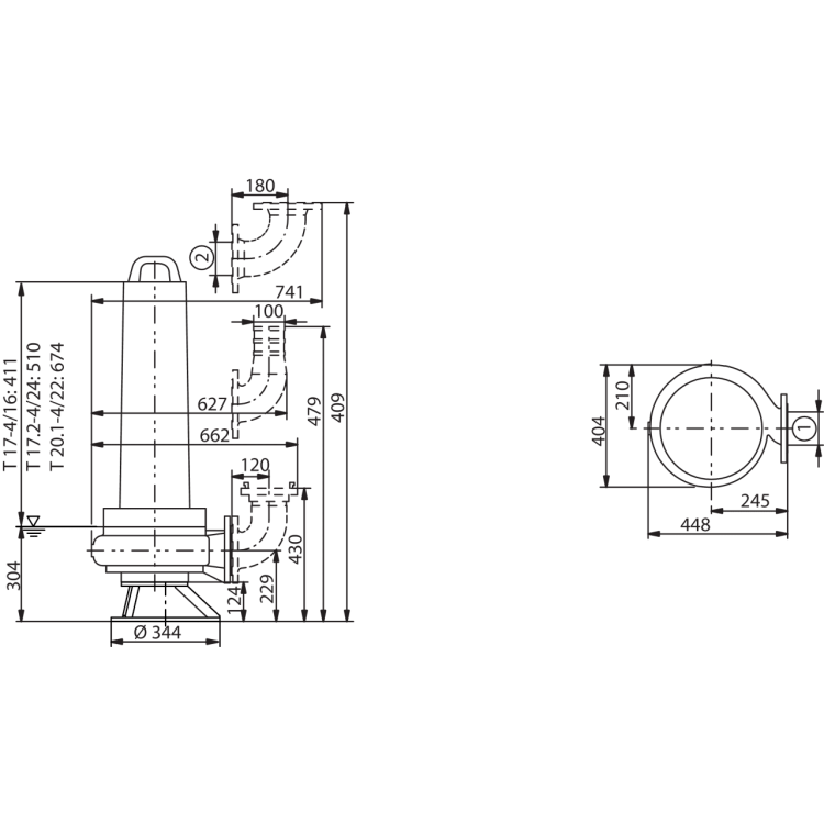 Фекальный насос Wilo EMU FA 10.34-234E + T 17-4/16HEx
