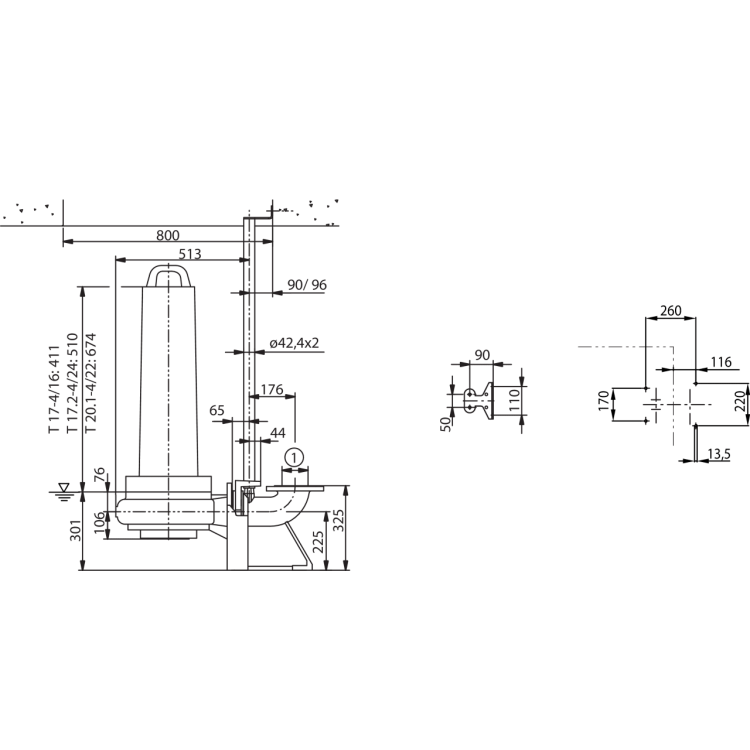 Фекальный насос Wilo EMU FA 10.34-234E + T 17-4/16HEx