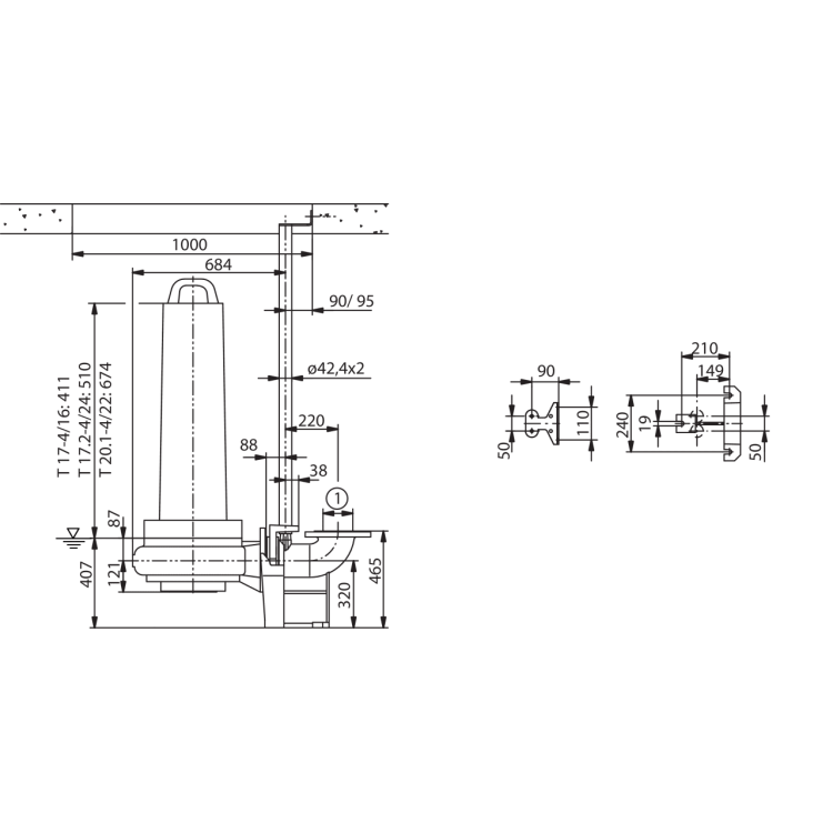Фекальный насос Wilo EMU FA 15.52-215E + T 17-4/16HEx