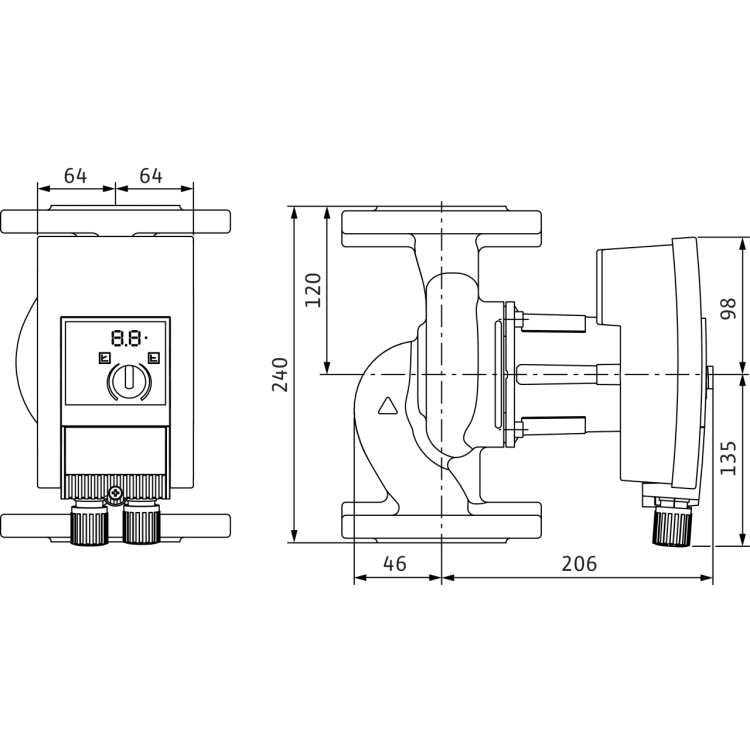 Циркуляционный насос Wilo Yonos MAXO 50/0,5-8