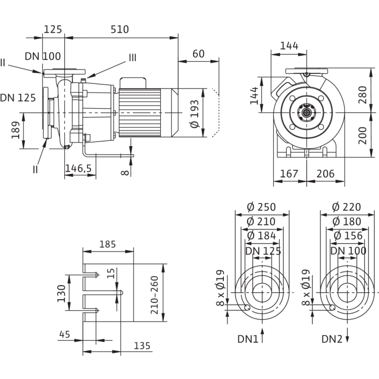 Блочный насос Wilo CronoBloc-BL 100/145-1,5/4
