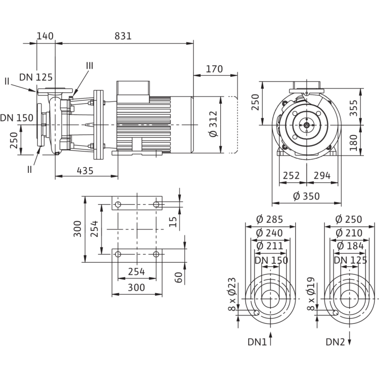 Блочный насос Wilo CronoBloc-BL 125/265-15/4