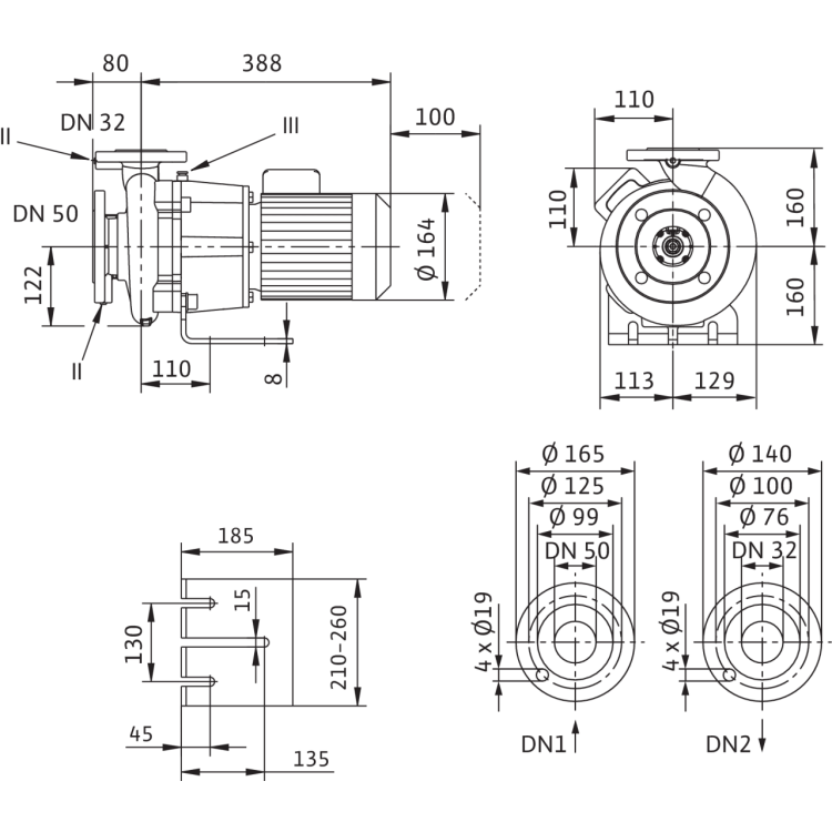 Блочный насос Wilo CronoBloc-BL 32/150-0,37/4
