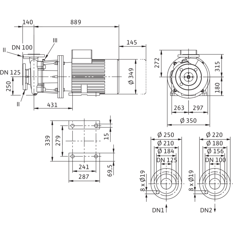 Блочный насос Wilo CronoBloc-BL 100/305-18,5/4