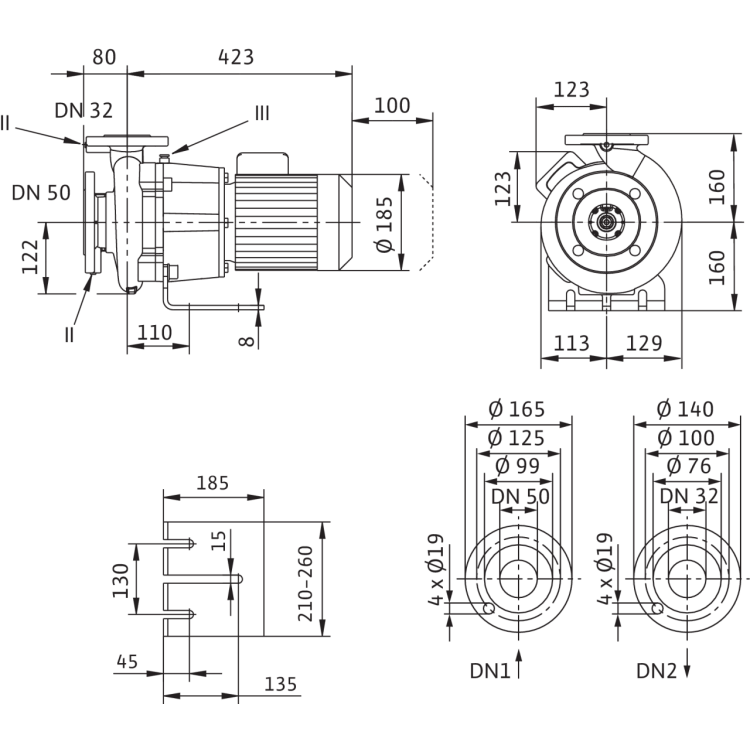 Блочный насос Wilo CronoBloc-BL 32/160-0,55/4