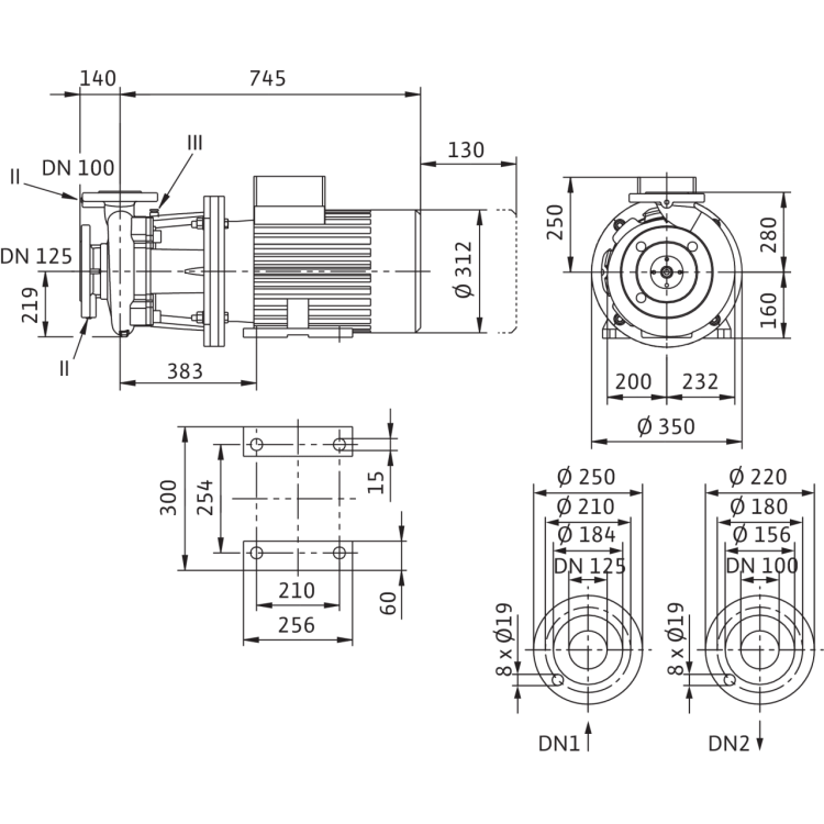 Блочный насос Wilo CronoBloc-BL 100/250-11/4