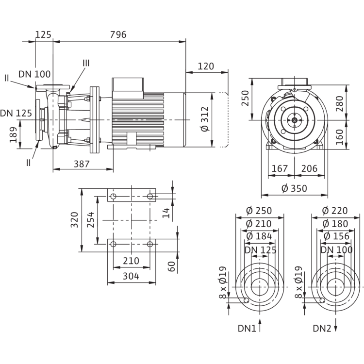 Блочный насос Wilo CronoBloc-BL 100/150-18,5/2