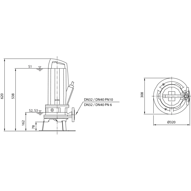 Фекальный насос Wilo Rexa CUT GE03.34/P-T39-2-540E