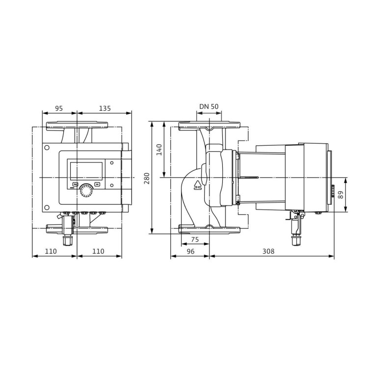 Циркуляционный насос Wilo Stratos MAXO 50/0,5-9 PN16