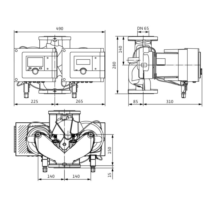 Циркуляционный насос Wilo Stratos MAXO-D 65/0,5-6 PN6/10