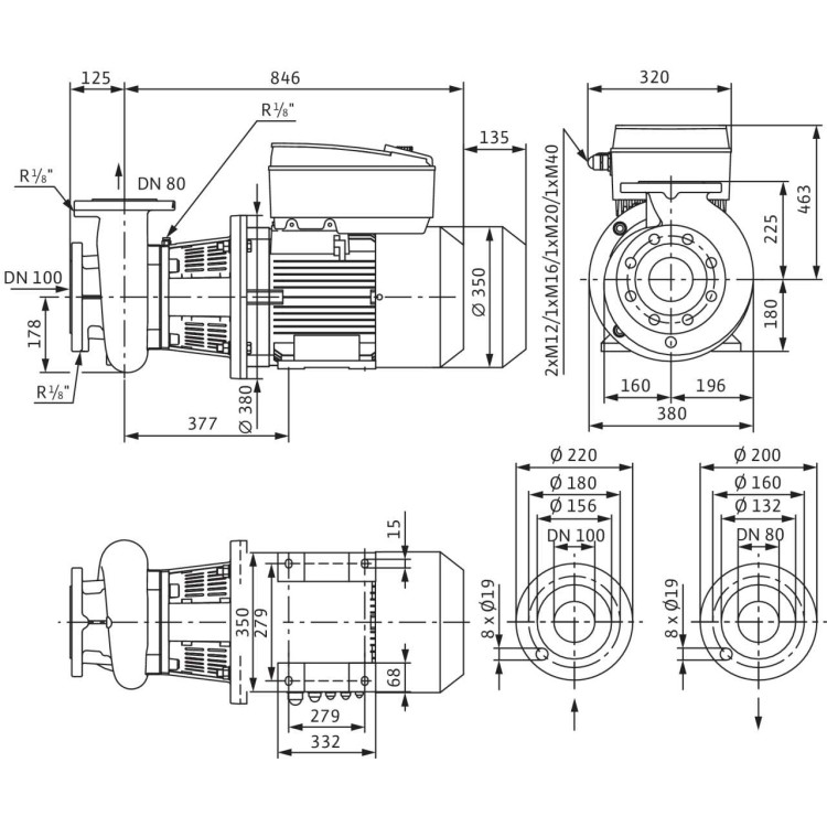 Блочный насос Wilo BL-E80/160-18,5/2