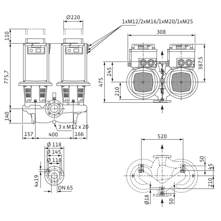Циркуляционный насос Wilo Stratos GIGA-D 65/5-65/22-R1