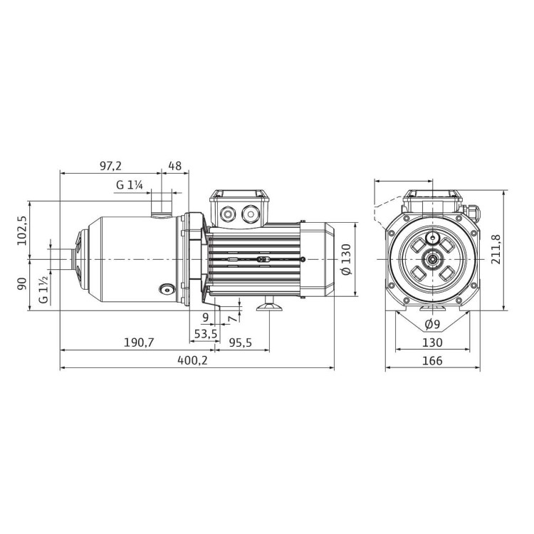 Горизонтальный многоступенчатый насос Wilo MEDANA CH1-L.1002-1/E/E/10T