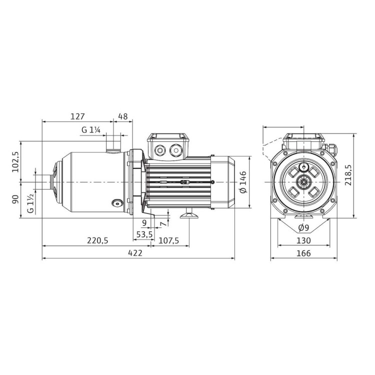 Горизонтальный многоступенчатый насос Wilo MEDANA CH1-L.1003-1/E/E/10T