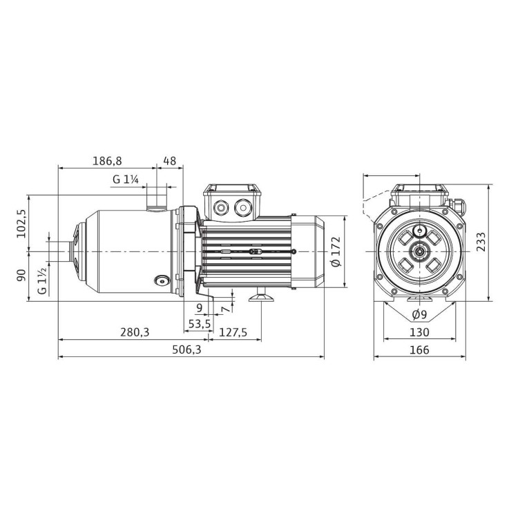 Горизонтальный многоступенчатый насос Wilo MEDANA CH1-L.1005-1/E/E/10T