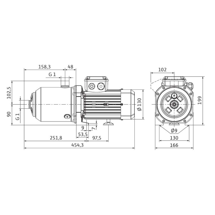 Горизонтальный многоступенчатый насос Wilo MEDANA CH1-L.206-2/V/A/10T