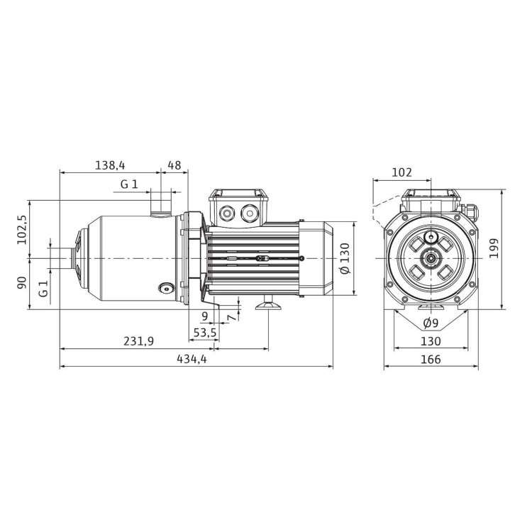 Горизонтальный многоступенчатый насос Wilo MEDANA CH1-L.405-2/V/A/10T