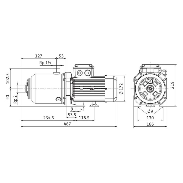 Горизонтальный многоступенчатый насос WILO Medana CH1-L.1603-1/E/E/10T